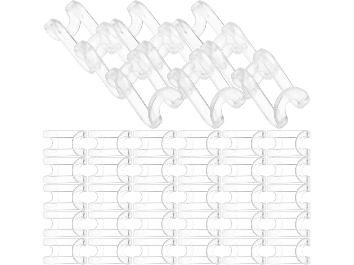 Juego 30 Ganchos Colgantes Transparentes Apilables Conectores Armario Ahorran Espacio Clips Extensión Plástico