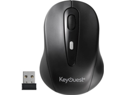 Ratón KEYOUEST KO010860 (Inalámbrico - Óptico - 1600 dpi - Negro)