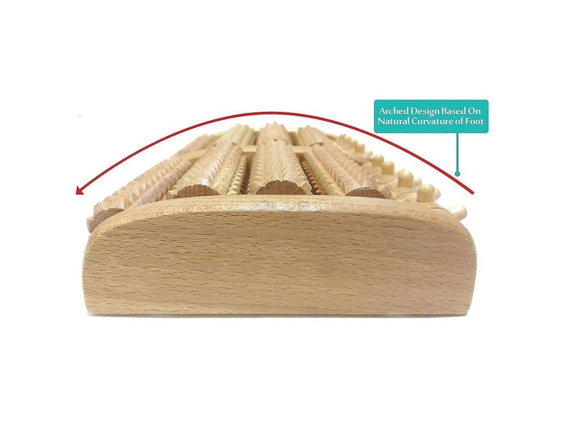 Masajeador De Pies Doble De Madera, Diseño De 5 Líneas, Herramienta De Masaje De Pies