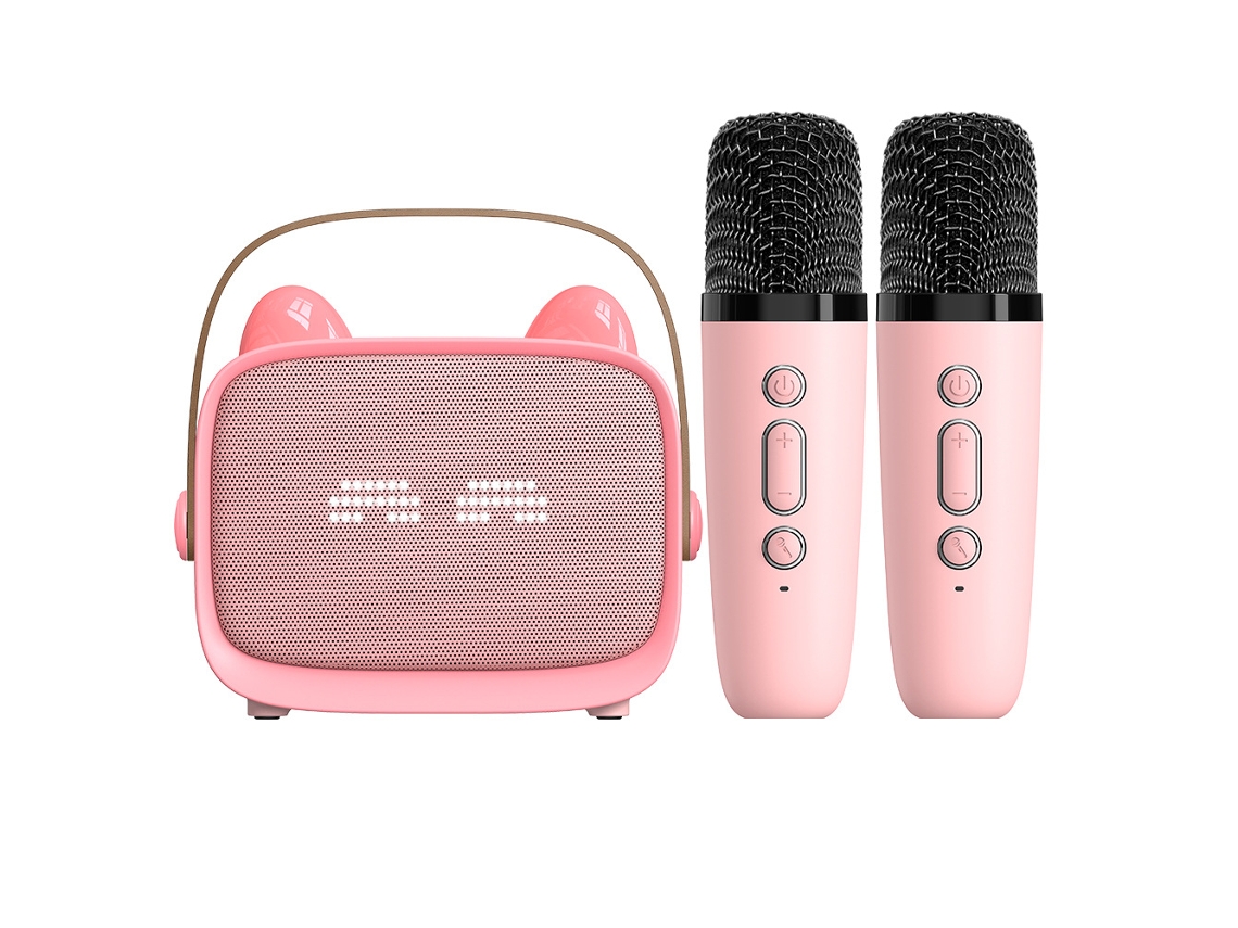 Reproductor De Karaoke Inalámbrico Bluetooth - Altavoz De Karaoke Infantil - Micrófono Integrado - Rosa