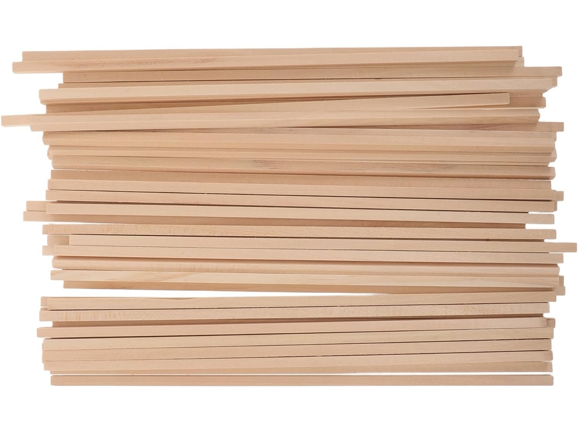 50 Tacos Cuadrados De Madera De Tilo Natural De 30,5 X 0,6 Cm Para Manualidades.