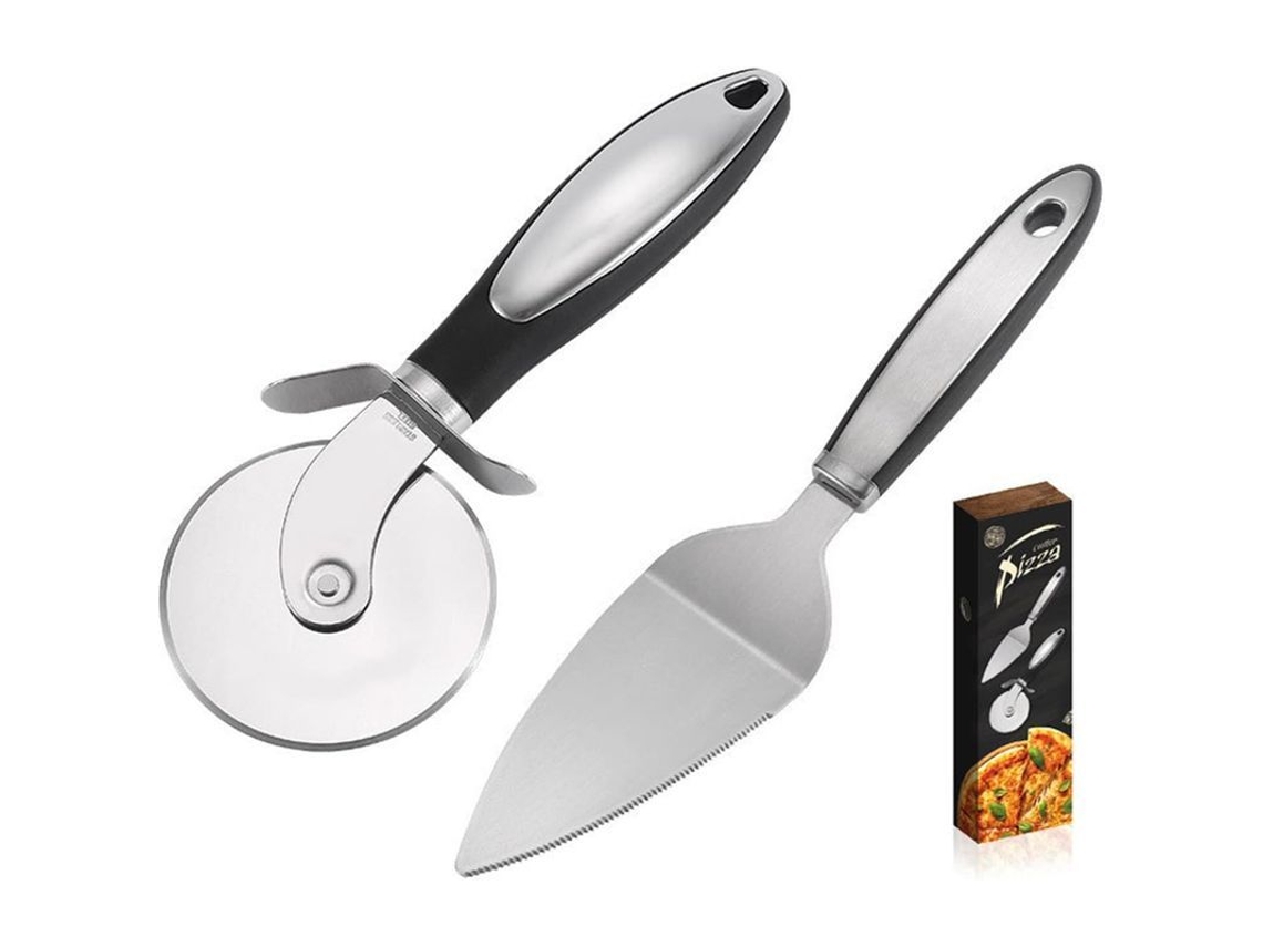 2026da-cortador De Pizza Premium Con Servilleta De Pizza Set De Acero Inoxidable Antideslizante 2 Piezas