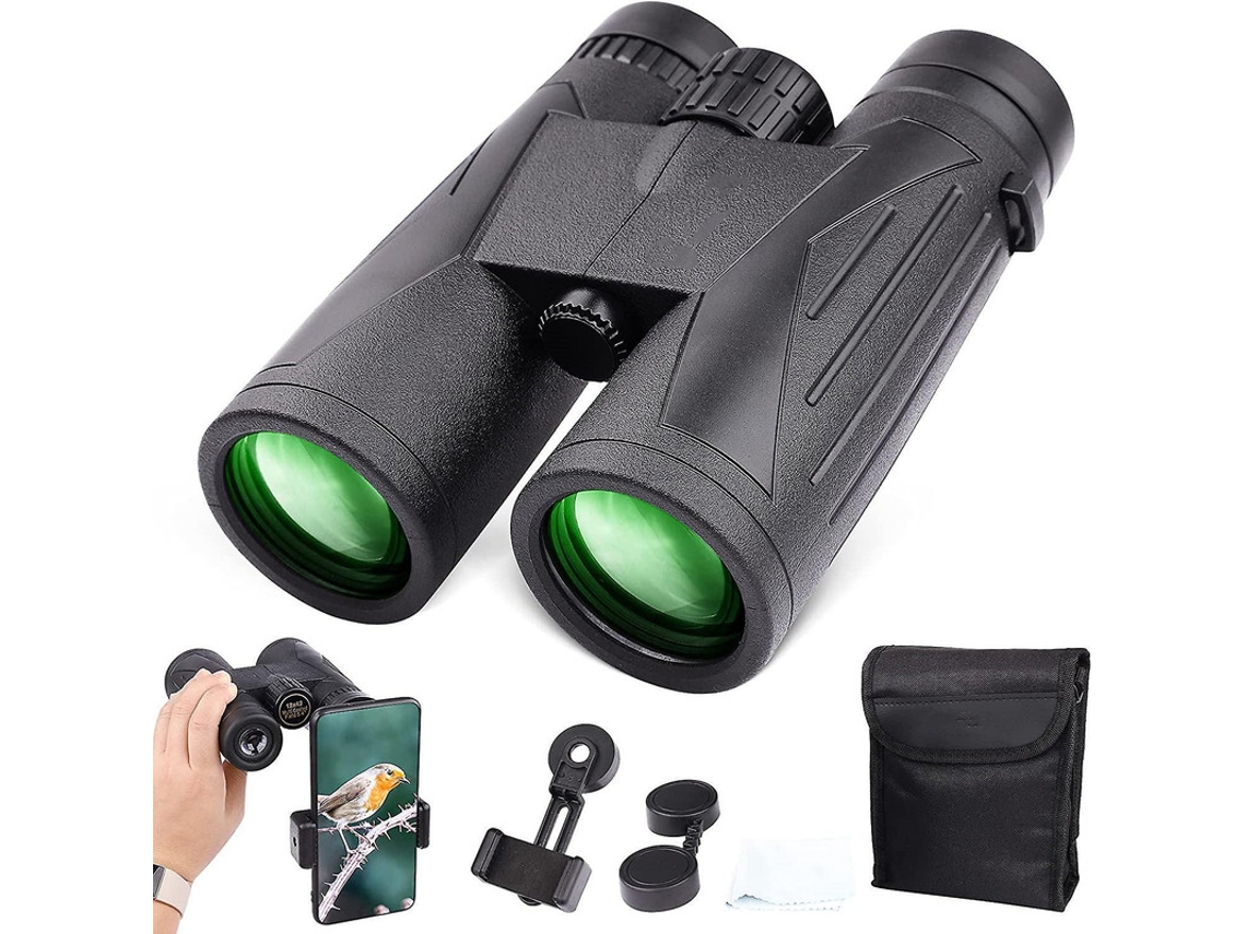 Binoculares 12x42 para adultos con lente FMC antivaho y prisma Bak4, resistentes al agua, para observación de aves y espectáculos de caza, Yizhood (negro)