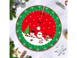 Falda Para Árbol De Navidad De 90 Cm, Base De Algodón Suave, Decoración Navideña Roja
