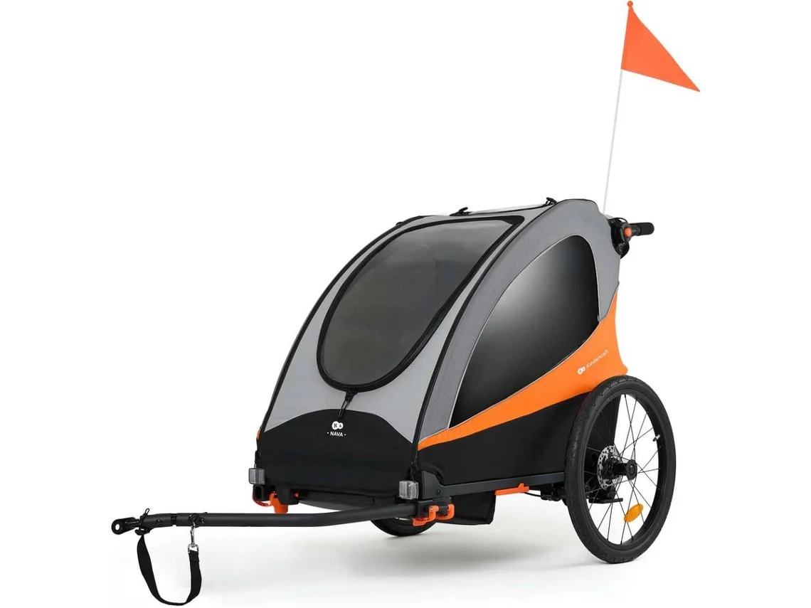 Remolque para Bicicleta/Silla de Paseo KINDERKRAFT Nava (3 en1 - Naranja)