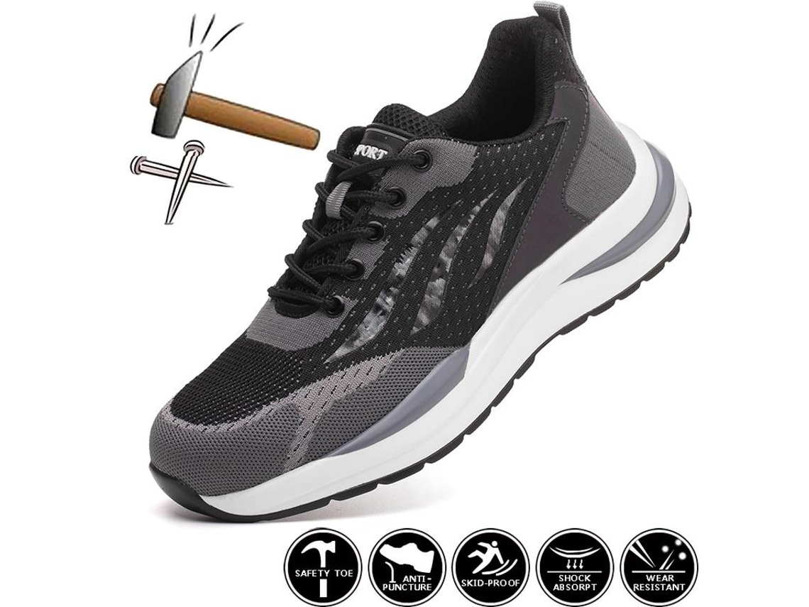 Calzado De Seguridad Para Hombre Con Puntera De Acero: Zapatillas De Trabajo Resistentes A Perforaciones, Ligeras Y Transpirables - 43