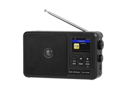 Radio portátil GOKOCO con radio FM y altavoz Bluetooth inalámbrico.