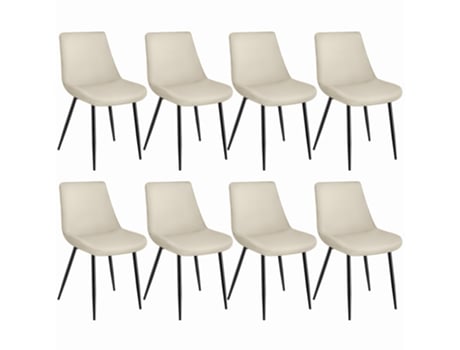 8 sillas de comedor Monroe aterciopeladas TECTAKE 59 x 48 x 82.5 cm