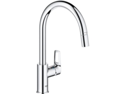 Mezclador de cocina Grohe Startloop cromado con caño alto y aireador extraíble en C 30556000