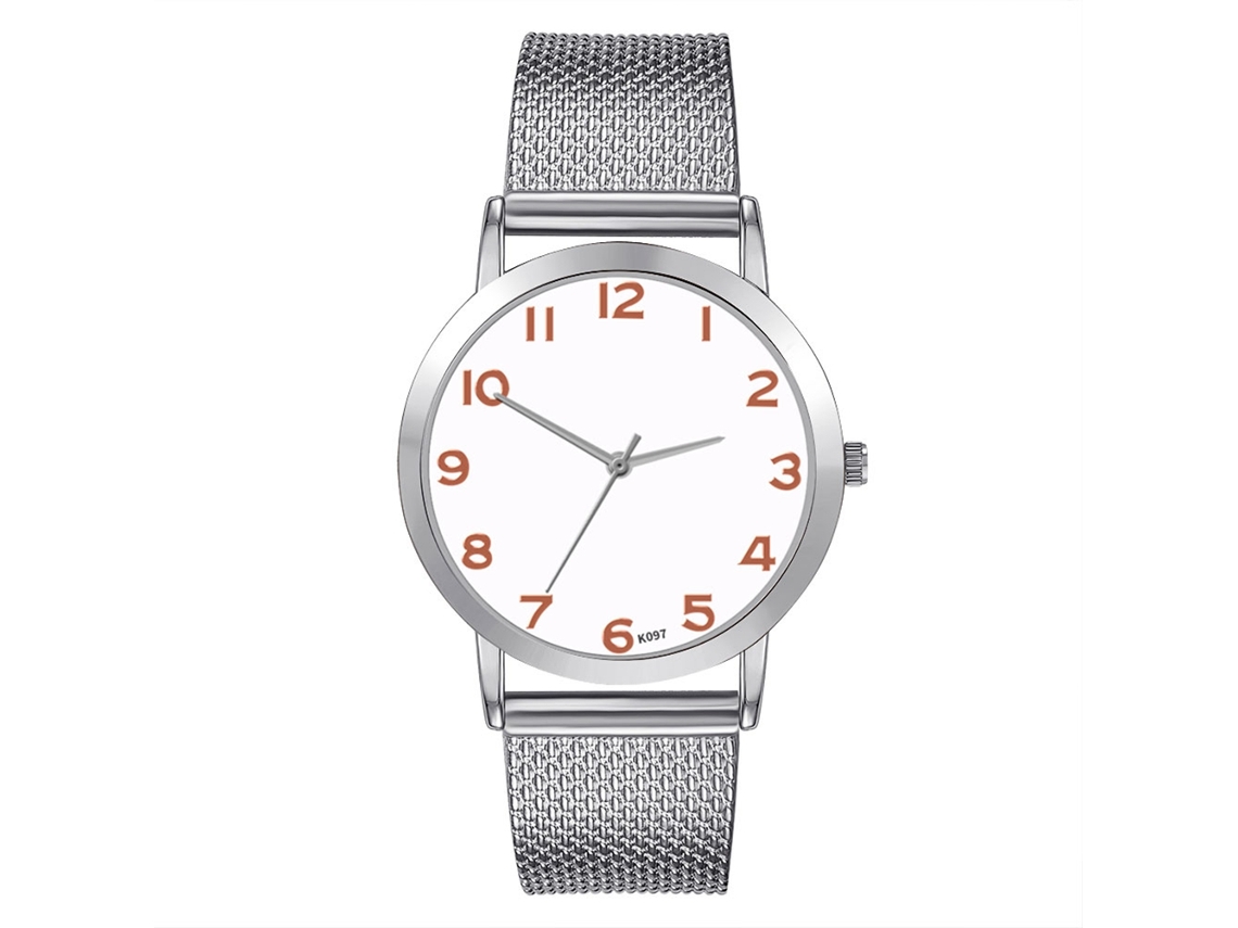 Reloj De Pulsera Unisex De Cuarzo Con Esfera Redonda Y Correa De Plástico (plateado)