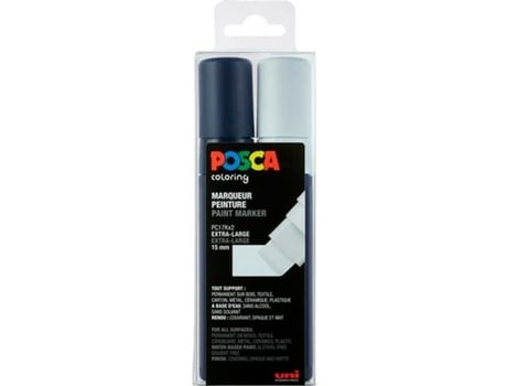 Juego De Marcadores POSCA Pc-17K Negro Blanco 2 Piezas