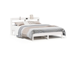 Maison Exclusive - Estructura De Cama Sin Colchón Madera De Pino Blanco 135x190 Cm