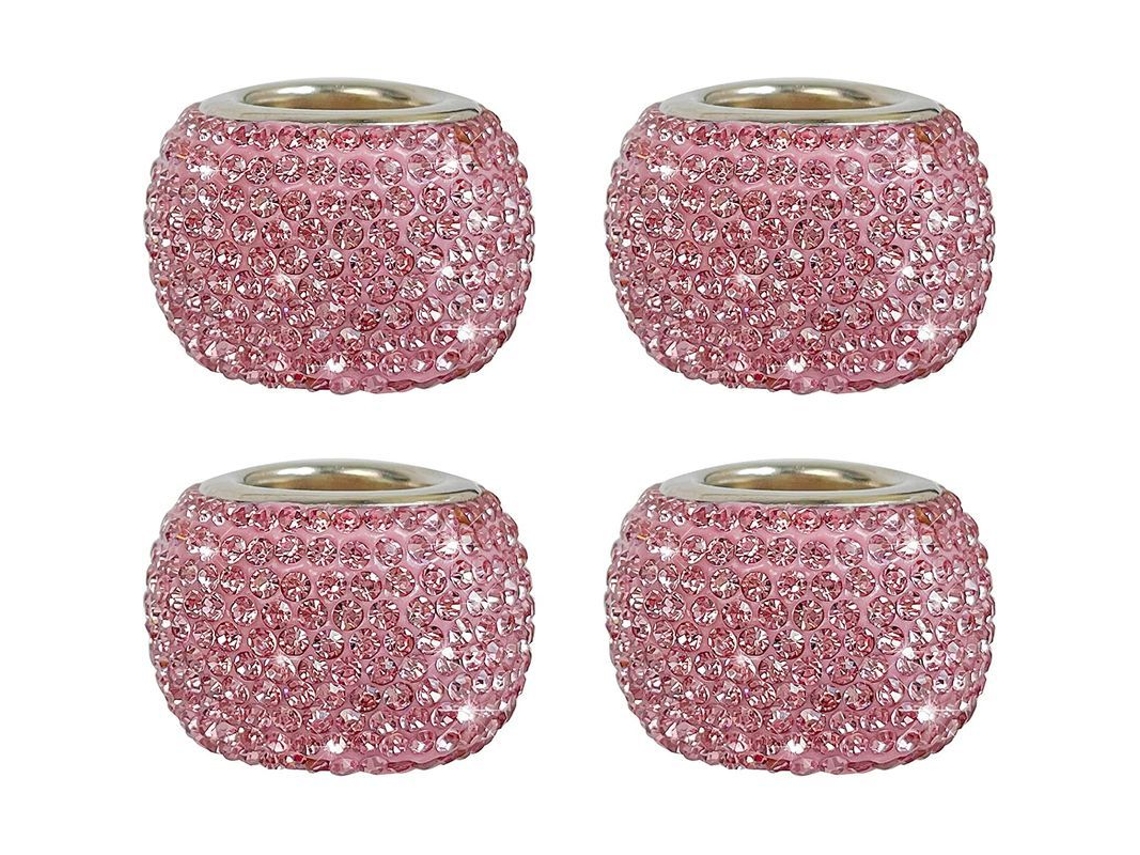 2026altiro-4 Diademas Para Coche Con Cristales De Imitación De Diamantes Rosas - Accesorio De Decoración Interior Para Coches, Camiones Y Todoterrenos