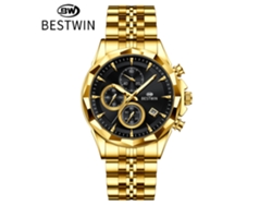 Reloj De Pulsera Personalizado De Seis Manecillas Para Hombre (caja Dorada Y Color Negro)