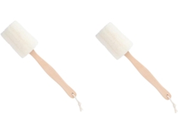 Cepillo Exfoliante De Lufa Natural De 2 Piezas Con Esponja De Baño Para Shima