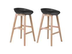 Conjunto de 2 cadeiras de bar BELIANI Micco de Polipropileno Preto 42x46x85