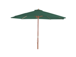 Parasol de jardín, 3,5 m de diámetro, poliéster/madera, 7 kg, verde, 04_0008011