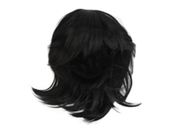 Peruca curta preta e volumosa de cabelo sintético para cosplay e fantasias masculinas (modelo 2026)