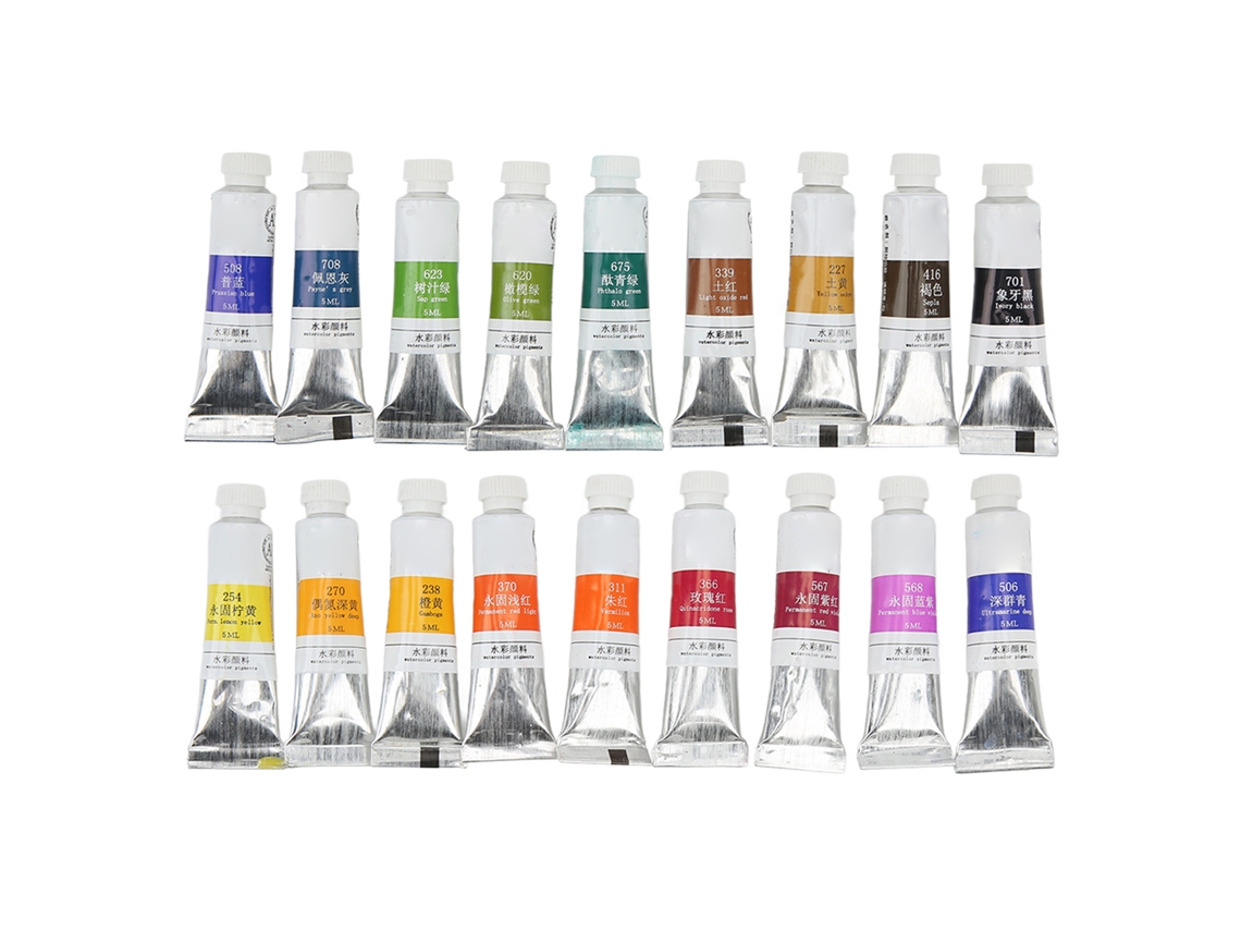 Set De 18 Tubos De Acuarela De 5 Ml, Reutilizables, De Secado Rápido, Para Papel.