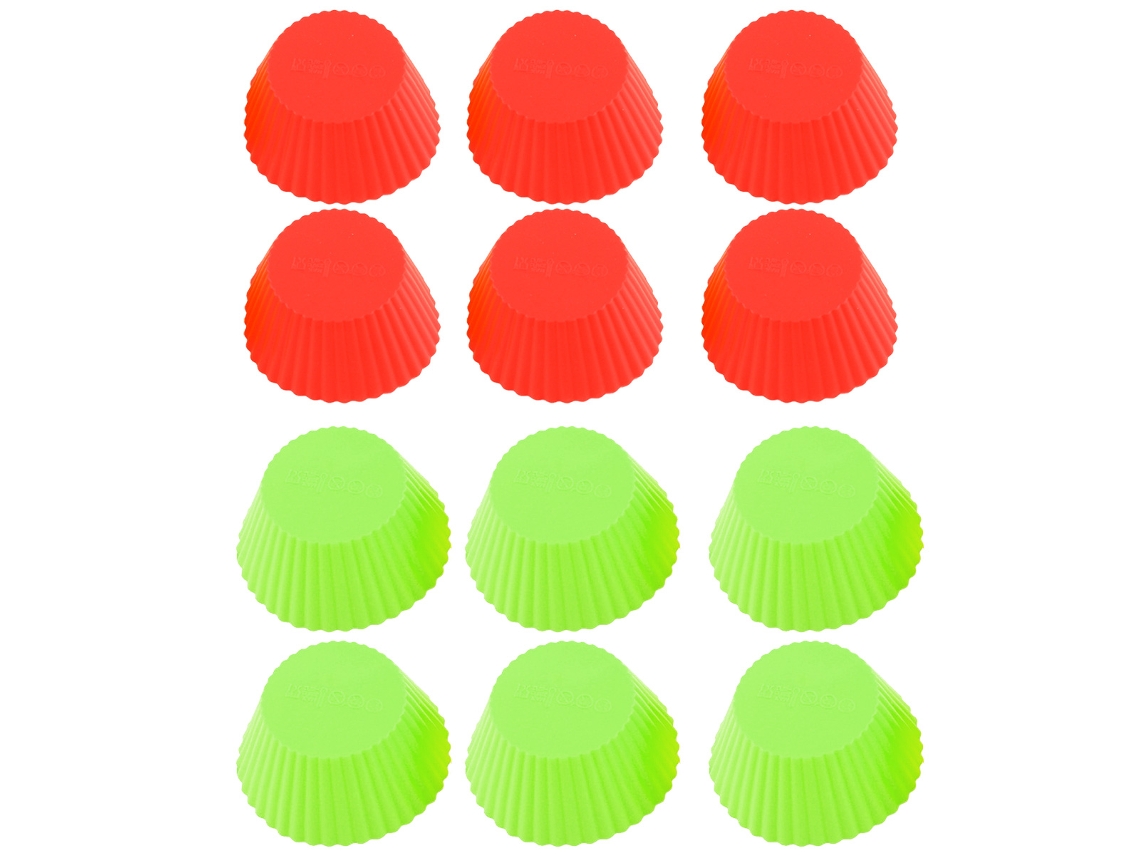 NEVEANCE Tazas de silicona reutilizables antiadherentes para hornear, moldes para cupcakes y muffins