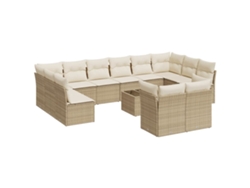 Maison Exclusive - Set Sofás De Jardín Con Cojines 13 Pzas Ratán Sintético Beige