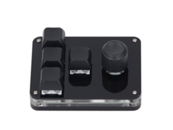 Teclado Mecánico Mini Usb Con 4 Teclas Y 1 Knob Switch Azul Programable Macro Rgb Gaming Industrial Negro