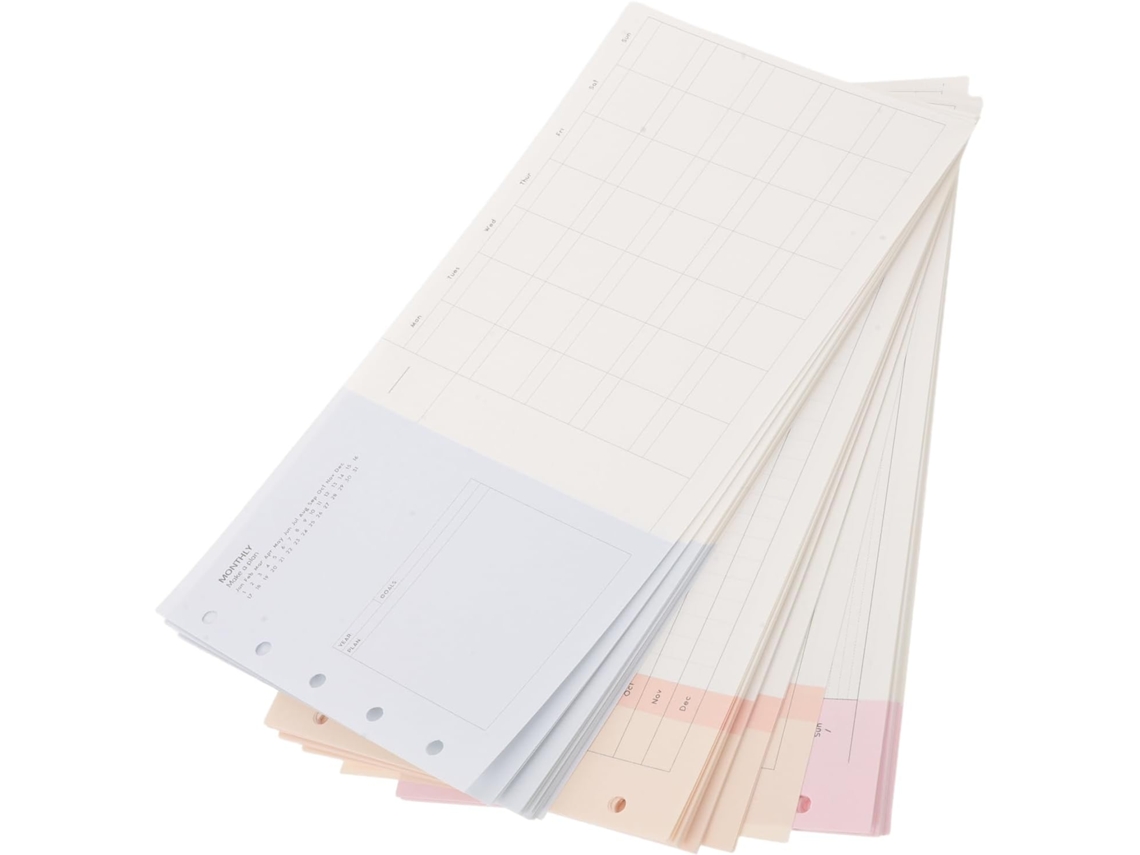 Recambios para agenda A6 M5 de 5 anillas, paquete de 3 juegos de cuadernos plegables de 3 paneles, papel rayado, SFUSHOS
