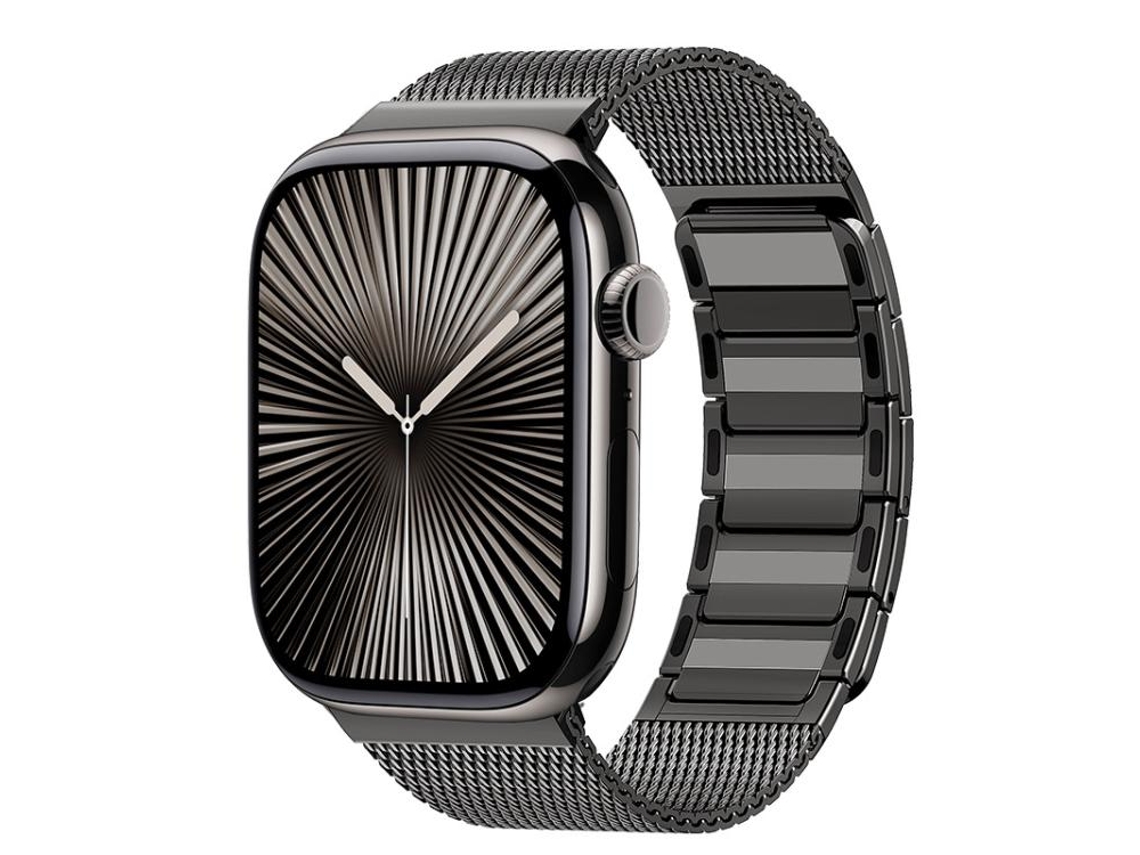 Bracelete Para Apple Watch 42/41/40/38mm - Aço Inoxidável Magnético Com Formato I Cinza Titânio
