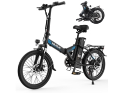 Bicicleta eléctrica plegable Varun S20 1 con neumáticos de 20 pulgadas de ancho y batería de 48 V/13 Ah