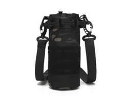 Portabotellas táctico de nailon, bolsa para botella de agua, portabebidas, bolsa de tela con cordón ajustable para uso en exteriores, camuflaje nocturno.