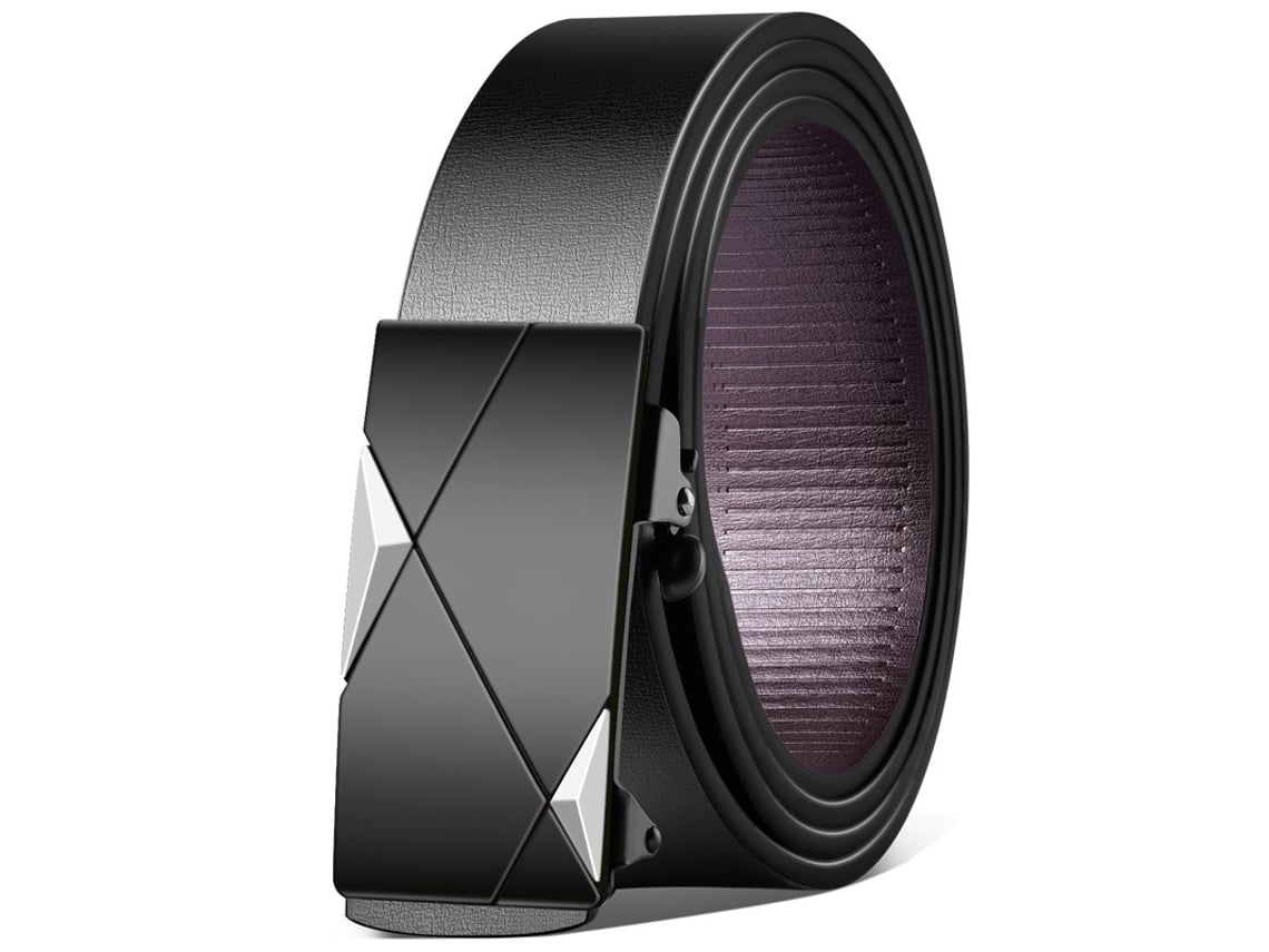 Cinturón de piel sintética para hombre Yuysan, longitud 130 cm, Wy18 - Negro