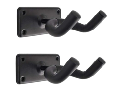 Soporte De Pared Linjou Para Guitarra, 2 Unidades, Acero Inoxidable Con Collarín De Goma Negro, Fácil De Instalar.