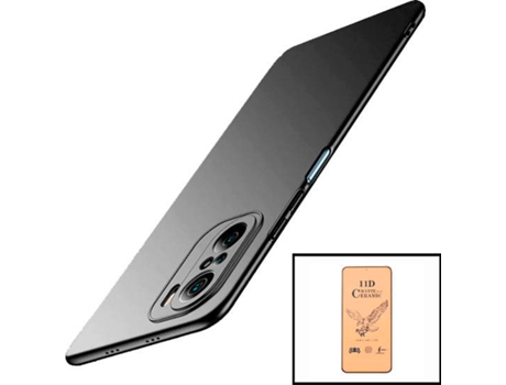 Kit Cristal Templado CeramicGlass Full Cover y Funda SlimShield Xiaomi Redmi Note 10s PHONECARE Negro
