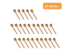 (25 Piezas) Palitos Para Remover Miel De Alta Calidad, Mango De Madera, 100 Palitos Por Paquete, Cuchara De Mango Largo