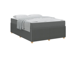 Maison Exclusive - Estructura De Cama Con Colchón Gris Oscuro 140 X 200 Cm Tela
