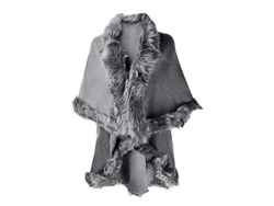 Cárdigan De Punto Fino Para Mujer Con Ribete De Piel Sintética, Capas Tipo Poncho/capa Fzz