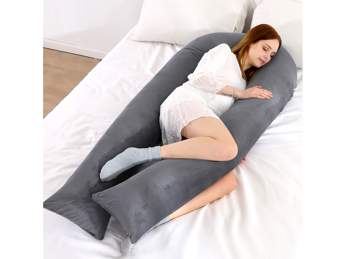 Almohada De Embarazo Almohada Multifuncional Para Dormir Para Embarazadas Adecuada Para Cojín De Soporte Corporal Completo 145x70cm (negro) Cuich