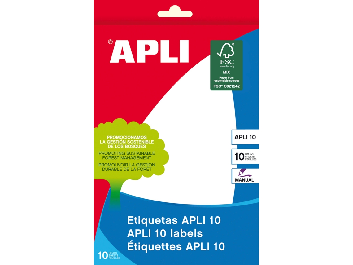 Etiquetas Manuscritas APLI (Blanco - 10 105 X 149 mm)