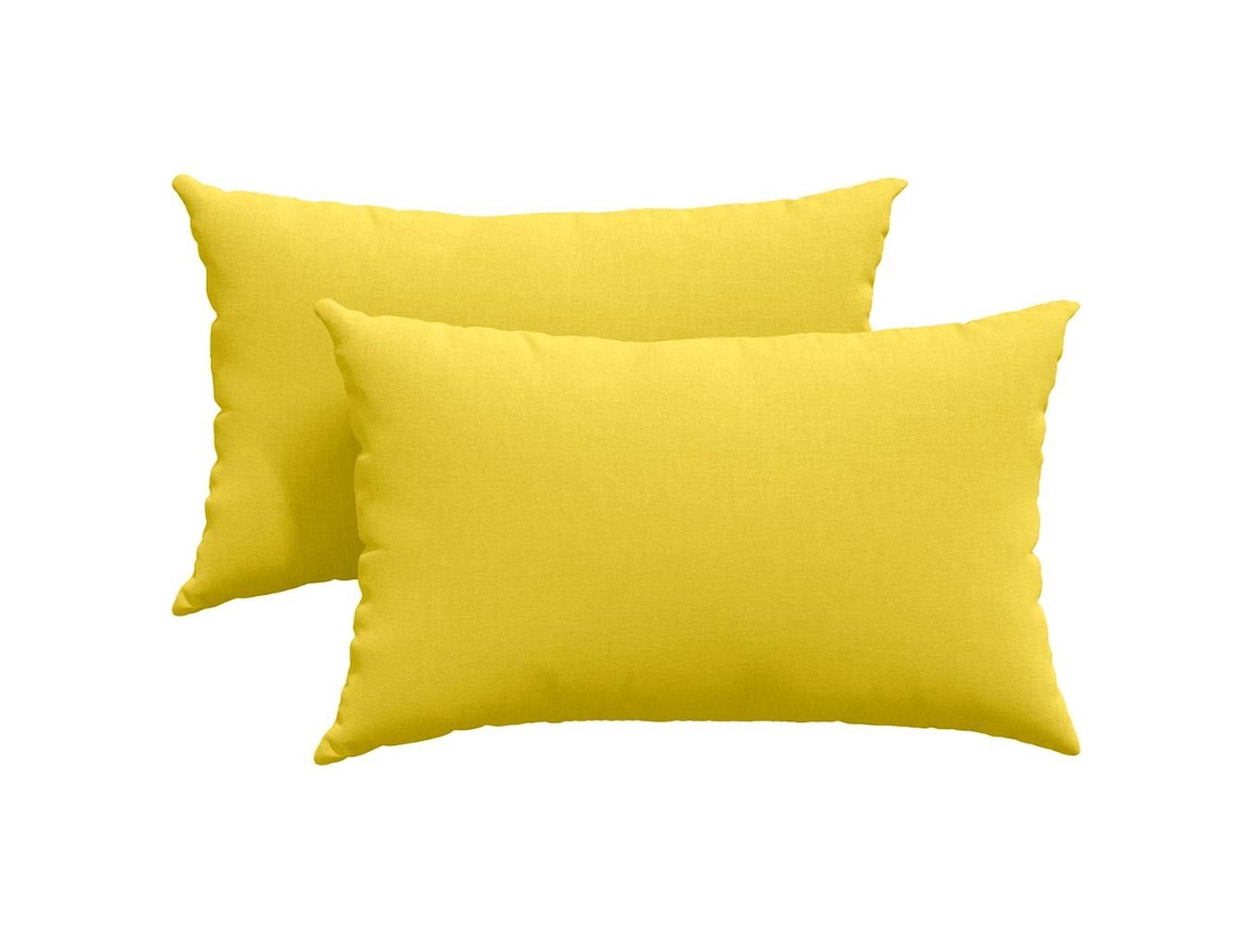 Juego de 2 cojines para sofá, cojín grande, HARLANV1, amarillo claro, 50x30 cm, tela.