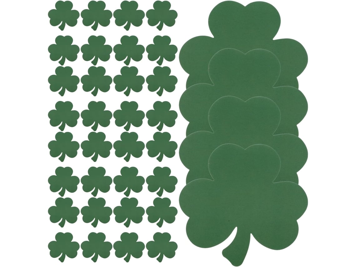 80 Tarjetas Decorativas De Trébol Verde Oscuro De 8,9 X 8,6 Cm Para El Día De San Patricio.