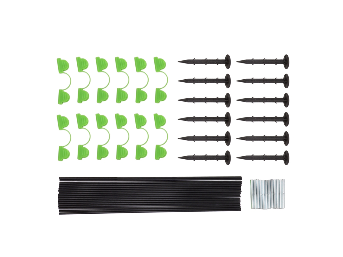 18 varillas de fibra de vidrio, 12 tubos, conectores, clips y estacas para invernadero de jardín