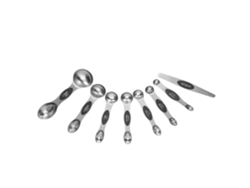 KOFIHETY Juego de cucharas medidoras magnéticas de acero inoxidable de doble cara con nivelador para ingredientes secos y líquidos. Utensilios de cocina apilab