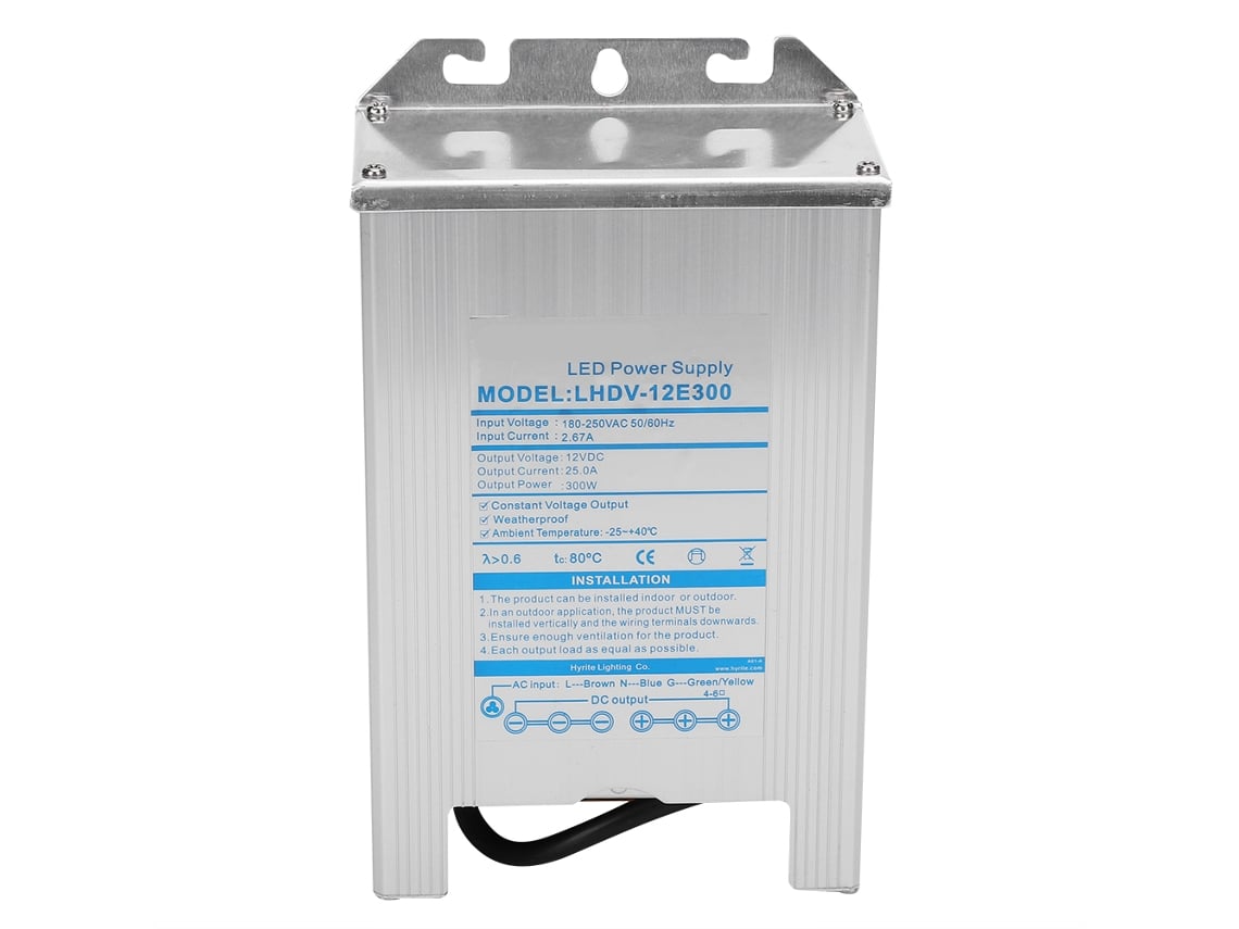 Fuente de alimentación conmutada de aluminio impermeable Veloriskku-300w para módulos de luz LED (24 V)