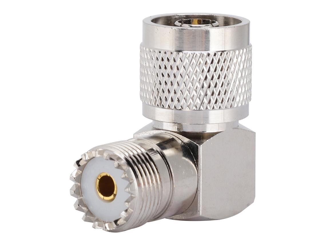Adaptador Coaxial En Ángulo Recto Con Conector N Macho A M Hembra Para Antena Uhf De 50 Ohmios.