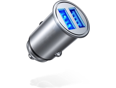 Cargador de Coche CHRONUS QP-Charge22901-5hmy (iPhone - USB - Plateado)