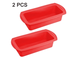 Juego JEIIBRZUI de 2 moldes rectangulares de silicona con asas rojas
