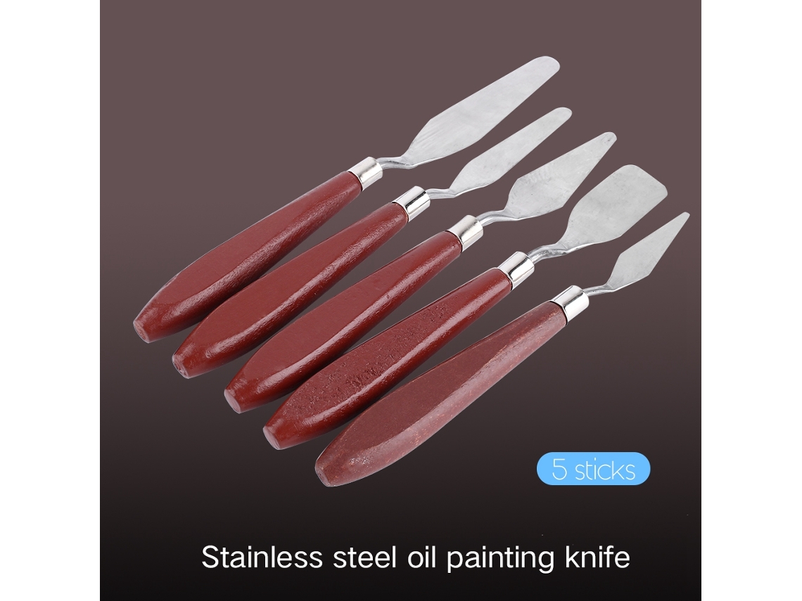 Juego De 5 Espátulas De Acero Inoxidable Para Paleta De Pintura Acrílica Y Al Óleo Para Artistas.
