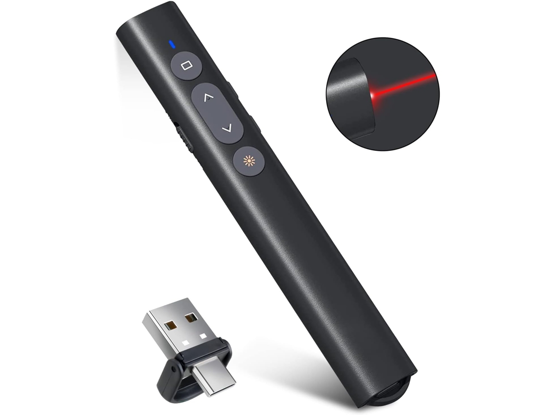 Presentador Clicker Usb-a/usb-c Presentador Inalámbrico Remoto Recargable Gertiz