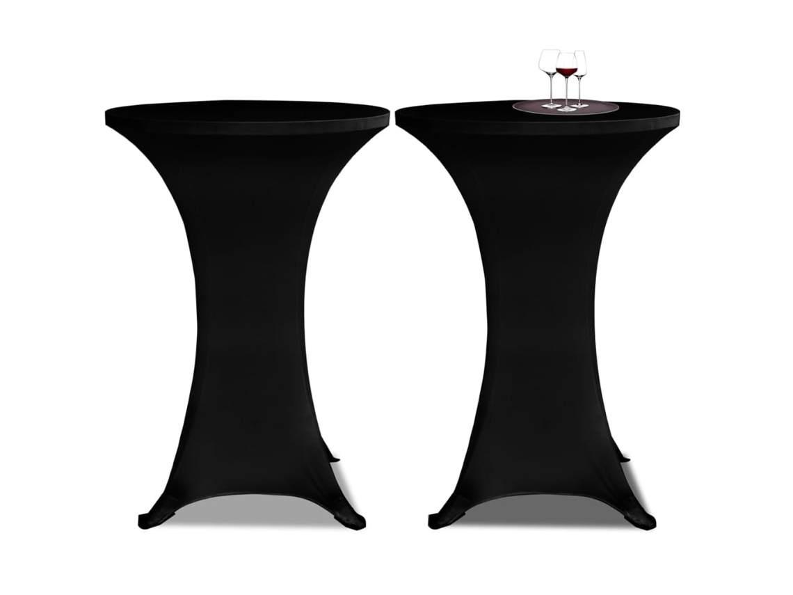 Maison Exclusive - Mantel Elástico Para Mesa Alta 4 Unidades Negro Ø70 Cm