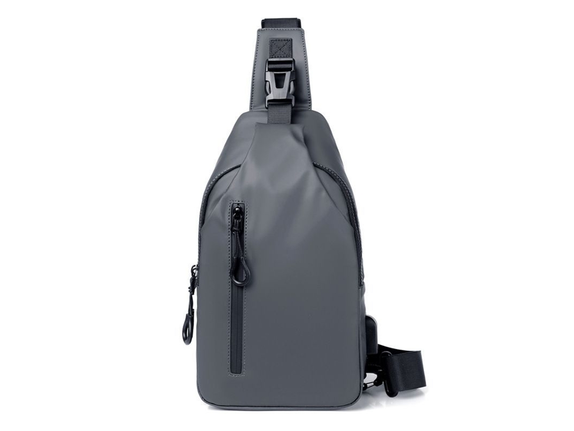 2026-bolsa De Hombro Con Bolsillo Personal Mochila De Pecho Antirrobo Bandolera (gris)